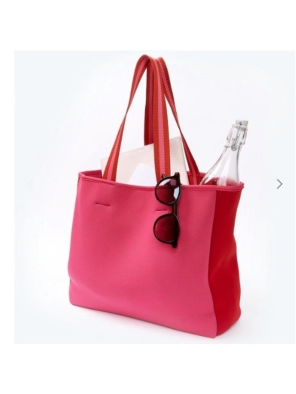 Summersalt Neoprene Beach Tote | Hot Pink + Red